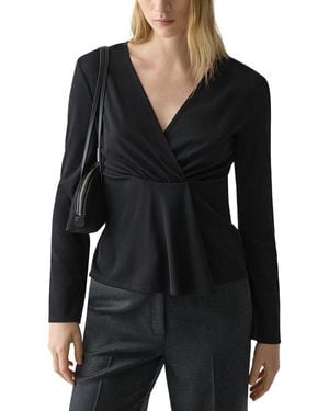 Theory Pleat Top Woven Top - Black