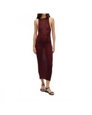 Haight Pia Knit Midi Dress - Red
