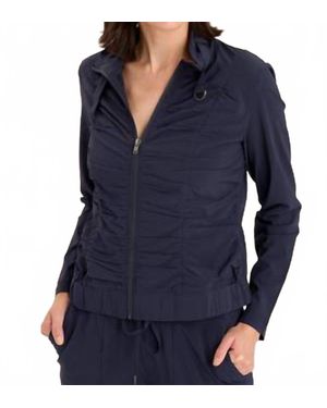 XCVI Momentum Whisper Stretch Ruched Active Jacket - Blue