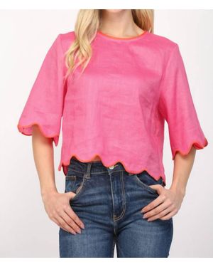 Fate by LFD Scallop Edge Poppy Top - Pink