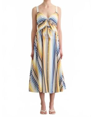 Toccin Wren Double Tie Front Midi Dress - White