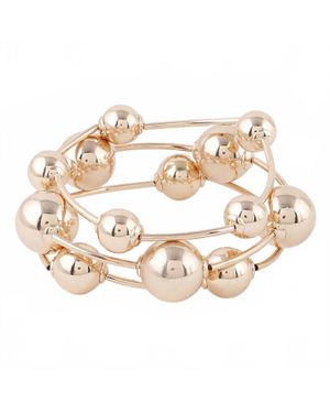 3AM by H & D Accessories Triple Beaded Bracelet - Metallic