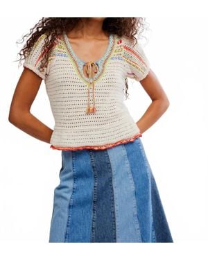 Free People Friendship Pullover Top - Blue