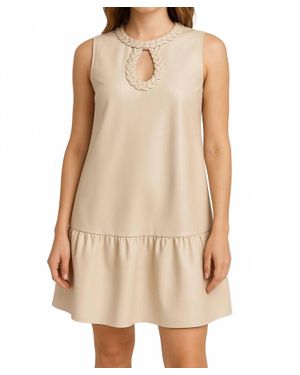 Fate Braided Keyhole Neckline Dress - Natural