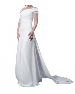 Last Dress Portrait Collar Chiffon Dress - White
