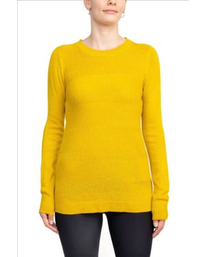 Lissy Crew Neck Long Sleeve Knit Top - Yellow