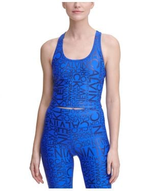 Calvin Klein Activewear Performance Cropped Tank - Blue