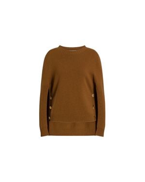 Alberta Ferretti Maglia Buttoned Wool-Blend Knit Sweater - Natural