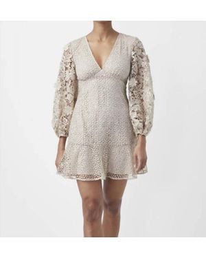 French Connection Caballo Sequin V-Neck Dress - Natural