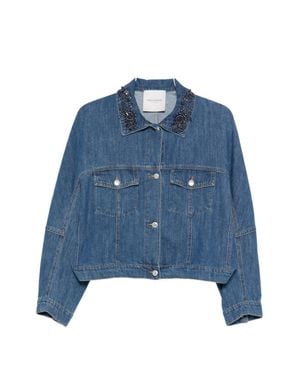 ERMANNO FIRENZE Embroidered Denim Jacket - Blue