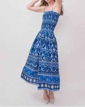 Maria Cher Delancey Selva Midi Dress - Blue