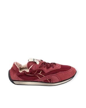 Diadora Quioe Revenge Etoile Colorblock Leather Sneakers - Red