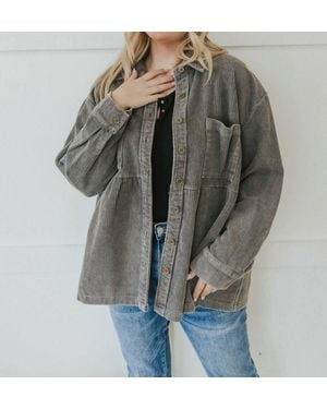 Eesome Dream On Corduroy Shirt - Gray