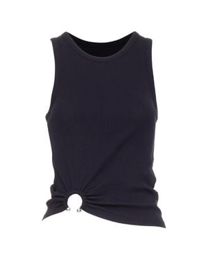Rabanne Piercing Ring Detail Tank Top - Blue