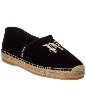 Palm Angels Pa Velour Espadrille - Black