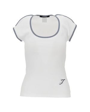 Jacquemus Striped Trim Fitted Short-Sleeved Top - Gray