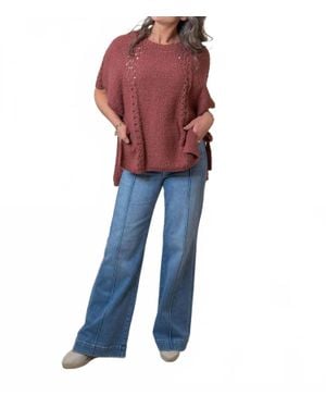 Easel Watts Sweater Poncho - Blue