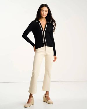 Lisa Todd Stitch Please Cotton Sweater Cardigan - Natural