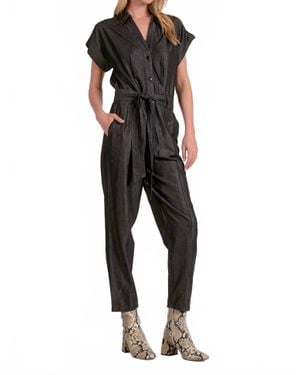 Elan Short Sleeve Jumpsuit - Black