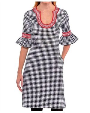 Gretchen Scott Shake Your Tushy Houndstooth Dress - Blue