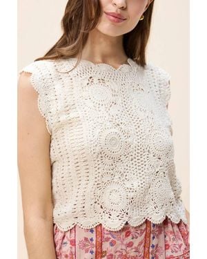 Cleobella Astra Crochet Crop Top - Natural