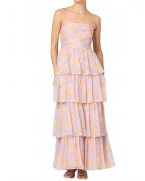 Astr Anisha Tiered Maxi Dress - Pink