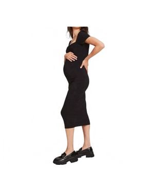 HATCH The Body Cap Sleeve Dress - Black