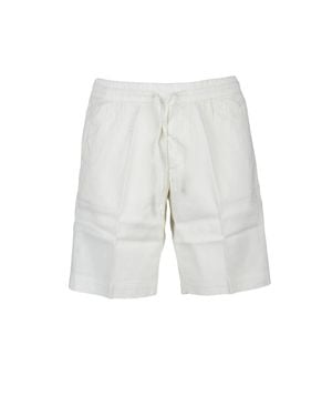 BRO-SHIP Cotton Linen Elastane Bermuda Shorts - White