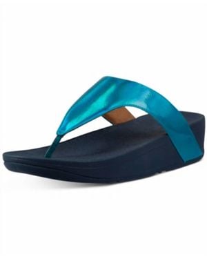 Fitflop Lottie Iridescent Scale Toe-Thong Sandal - Blue