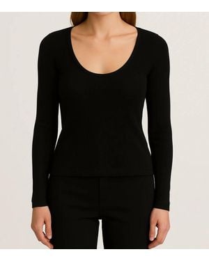 Project Social T Allie U-Neck Longsleeve Tee - Black