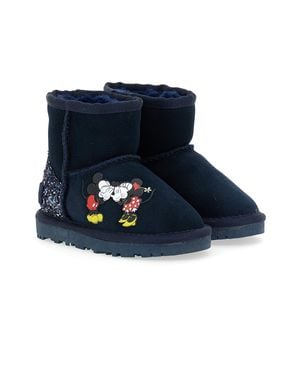 MOA Mickey + Minnie Glitter Tab Winter Boots - Blue