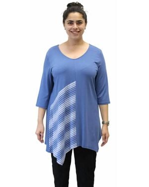 Chalet Et Ceci Brea Bamboo V-Neck Top - Blue