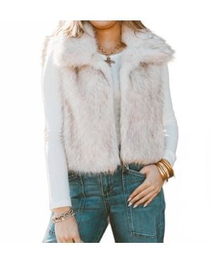 Bucketlist Fireside Faux Fur Vest - Gray