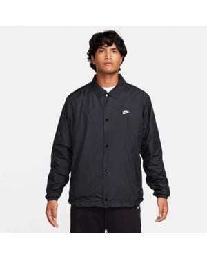Nike Club Coaches Jacket Snap Front Long Sleeve Active Kfc600 - Blue