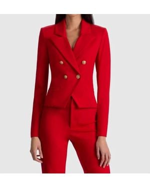 Alice + Olivia Sable Cropped Blazer - Red