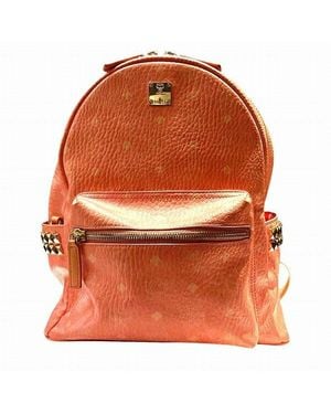 MCM Visetos Leather Backpack - Orange