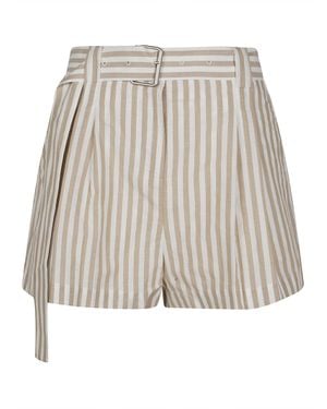 IRO Anemone Striped High-Waisted Shorts - Natural