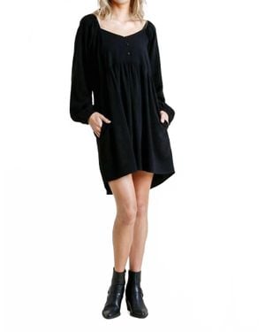 Umgee Sweetheart Babydoll Dress - Black