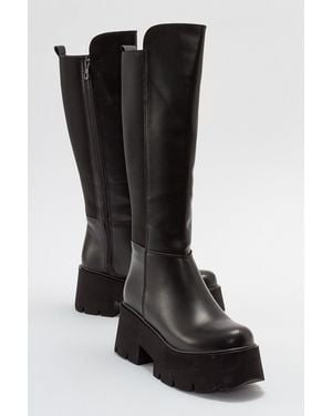 Prologue Shoes Solo Platform Boot - Brown