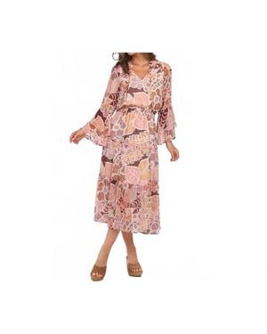 Veronica M Tiered Chiffon Maxi Dress - Pink