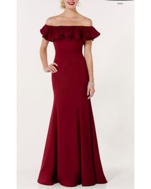 Alyce Paris Off The Shoulder Long Dress - Red