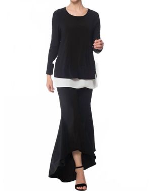 Joseph Ribkoff Elastic Waist Hi-Lo Bell Pants - Black