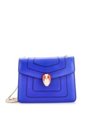 BVLGARI Serpenti Forever Square Shoulder Bag Leather - Blue