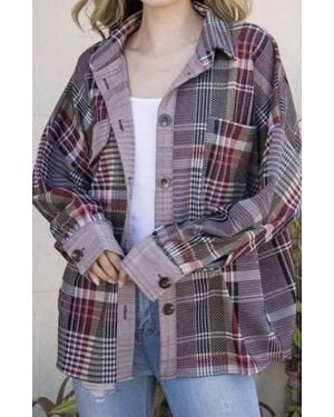Elli Plaid Shacket - Purple