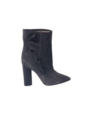 IRO Ruffle Trimmed Ankle Boots - Blue