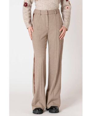 Dex Houndstooth Stripe Pant - Natural