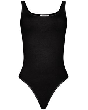 Wolford Jamaika String Body Fitted Cotton Bodysuit - Black