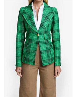 Smythe Cut-Away Blazer Kelly Plaid Blazer - Green