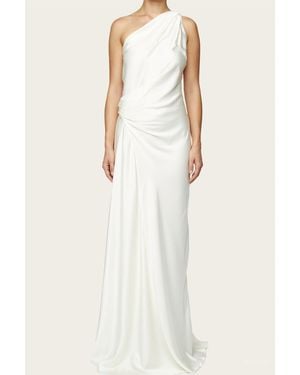 A.L.C. Aster One-Shoulder Satin Gown - White