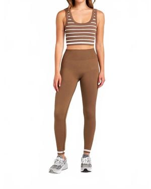 Cream Yoga Elly Seamless Leggings - Natural